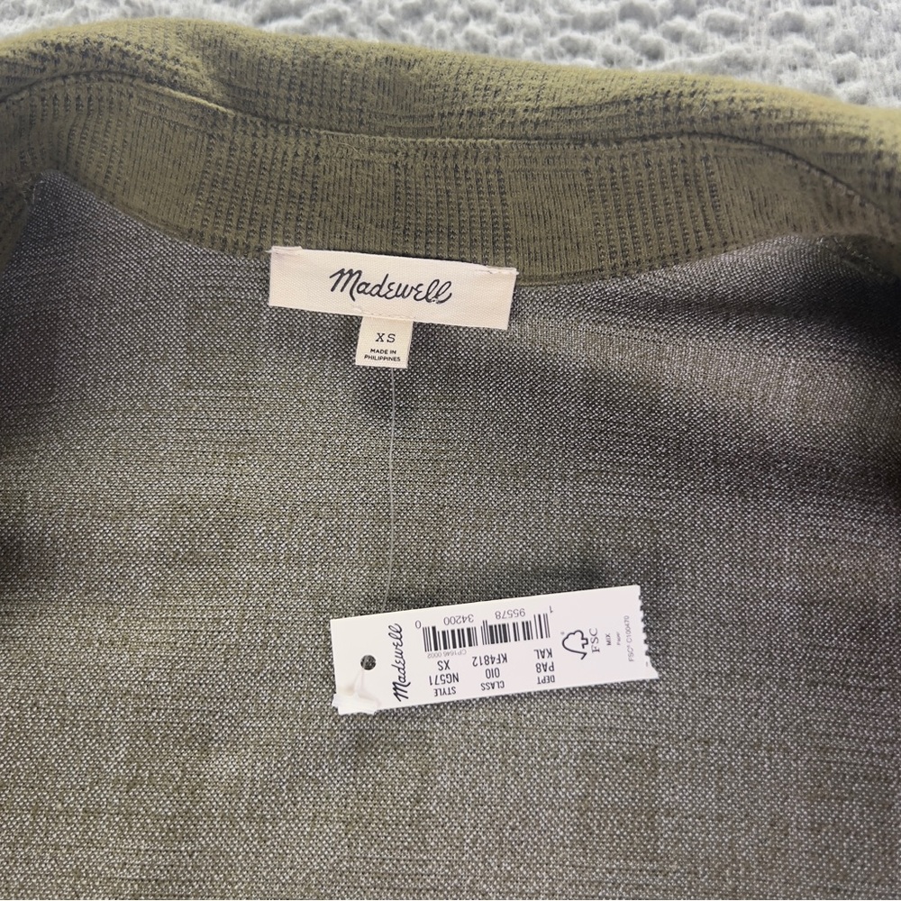 NWT Madewell Brusshed Redford Blazer Womens XS Green Plaid Relaxed Jacket - Picture 5 of 9